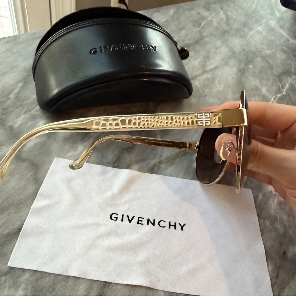Authentic Givenchy Gold White Frame Sunglasses wi… - image 3